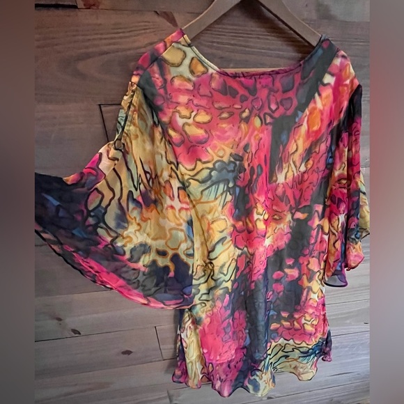 PYRAMID COLLECTION - SZ 2X - MULTI COLOR - FLOWY - SPRING COLLECTION - Picture 2 of 5